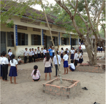 SGB Cambodia students outside